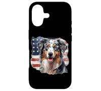 Carcasa para iPhone 17 USA Flag 4th July Patriotic American Blue Merle Aussie Lover