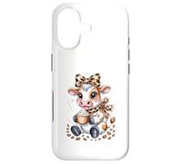 Carcasa para iPhone 17 Vaca con Taza De Café Kawaii