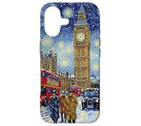 Carcasa para iPhone 17 Van Goghs Londres BigBen Noche Invierno Autobuses Óleo Arte
