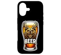 Carcasa para iPhone 17 Vaso de Cerveza Divertido Oso con Cuernos de Ciervo combinación de Juego de Palabras