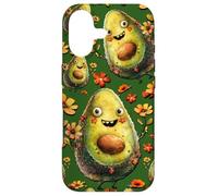 Carcasa para iPhone 17 Vegetable Pattern and Happy Face For Vegan Mom Cute Avocado