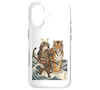 Carcasa para iPhone 17 Vintage Anime Samurai Gato en Guerrero Tigre Japonés Otaku