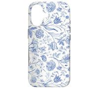 Carcasa para iPhone 17 Vintage Azul Floral Patrón Elegante Línea Botánica Estética