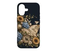 Carcasa para iPhone 17 Vintage Geografía Profesor Atlas Brújula Estilo Flor