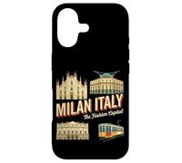 Carcasa para iPhone 17 Vintage Milán Italia Viaje Souvenir Monumento Turista Regalo