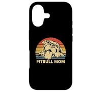 Carcasa para iPhone 17 Vintage Pitbull Mom | Happy Smiling Pitbull Mom on Sunset