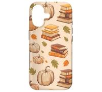 Carcasa para iPhone 17 Vintage Pumpkin Fall Leaves and Books Bookworm Bookish