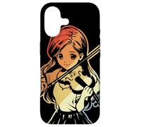Carcasa para iPhone 17 Violín Girl Sketch Vintage Fiddle para niñas
