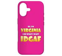 Carcasa para iPhone 17 Virginia Joke Idgaf Meme Cute Halloween Costume For Virginia