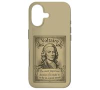 Carcasa para iPhone 17 Voltaire Philosopher Positive Psicología Cita Motivacional