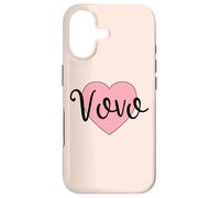 Carcasa para iPhone 17 Vovo Portuguesa Grandma Grandmother Pink Heart Simple Vovo