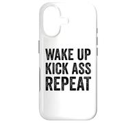 Carcasa para iPhone 17 Wake Up Kick Ass Repeat Sign Saying Wake Up Kick Ass Repeat