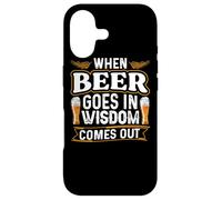 Carcasa para iPhone 17 When Beer Goes In Wisdom Comes out Funny Beer Lover