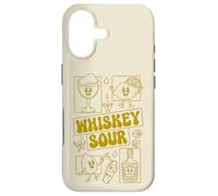 Carcasa para iPhone 17 Whiskey Sour Minimalista Limón Mascota Cóctel 70s Groovy
