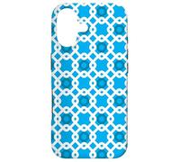 Carcasa para iPhone 17 White Azure Blue Chained Rounded Squares Coastal Pattern