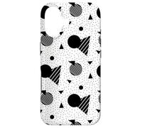 Carcasa para iPhone 17 White Black Monochrome Circle Triangle Stripe Dots Pattern