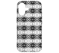 Carcasa para iPhone 17 White Black Oval Onion-Like Geometric Organic Op Art Pattern
