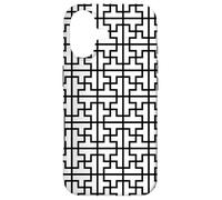 Carcasa para iPhone 17 White Black Rectangles Crosses Square Geometric Pattern