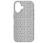 Carcasa para iPhone 17 White Black Squares Labyrinth Classic Greek Pattern