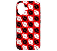 Carcasa para iPhone 17 White Red Black Ovals Circle Dots Garlic Onion 1960s Pattern