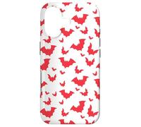 Carcasa para iPhone 17 White Red Silhouettes Bat Maple Leaf Canada Pattern