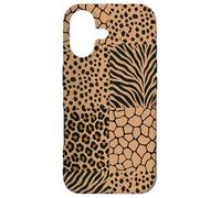Carcasa para iPhone 17 Wild Safari Animal Patchwork Beige Pattern Collage