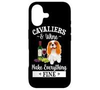Carcasa para iPhone 17 Wine Makes Everything Fine Cavalier King Charles Spaniel Dog