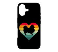 Carcasa para iPhone 17 Womens Girls Kid Retro Vintage Sunset Heart Pomeranian Lover