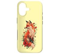 Carcasa para iPhone 17 Womens Girls Kids Floral Flowers Art Red Fox Lover