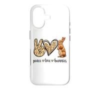 Carcasa para iPhone 17 Womens Girls Kids Peace Love Bunnies Bunny Rabbit Lover