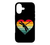 Carcasa para iPhone 17 Womens Girls Kids Retro Vintage Heart Dragonfly Lover