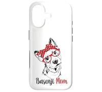 Carcasa para iPhone 17 Womens Girls Red Glasses Hipster Mama Lover Basenji Mom
