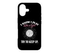 Carcasa para iPhone 17 Womens I Know I Play Like A Girl Try Keep Up Volleyball