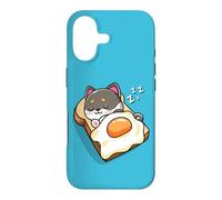 Carcasa para iPhone 17 Womens Kids Kawaii Eggs Toast Black Tan Shiba Inu Dog Lover