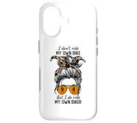 Carcasa para iPhone 17 Womens Messy Bun I Dont Ride My Own Bike I Do Ride Own Biker