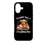 Carcasa para iPhone 17 Womens Pumpkin Spice & Everything Nice Highland Cow Lover