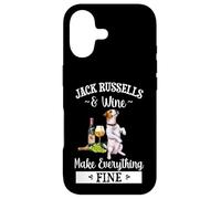 Carcasa para iPhone 17 Womens Wine Makes Everything Fine Jack Russell Terrier Lover