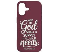 Carcasa para iPhone 17 Y mi Dios suplirá Todas mis Necesidades Filipenses 4:19