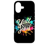 Carcasa para iPhone 17 Y'all Need Jesus Funny Christian Christ Faith Bible Devotee