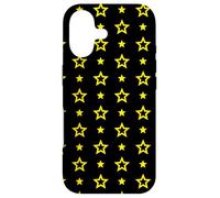 Carcasa para iPhone 17 Yellow Black Stars Night Fireflies Festive Lights Pattern