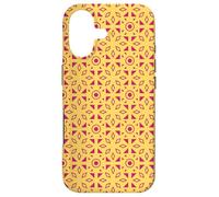 Carcasa para iPhone 17 Yellow Crimson Triangle Circle Grid Round Geometric Pattern