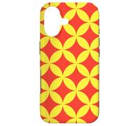 Carcasa para iPhone 17 Yellow Red Circles Ovals Curves Chinese Wave Retro Pattern