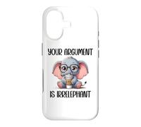 Carcasa para iPhone 17 Your Argument is Irrelephant Coffee Cup Funny Elephant White