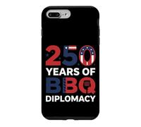 Carcasa para iPhone 7 Plus/8 Plus 250 Years of BBQ Diplomacy Funny 4th of July Anniversary
