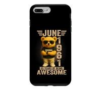 Carcasa para iPhone 7 Plus/8 Plus 65 años Junio 1961 Oso de Peluche 65 cumpleaños Hombres Mujeres