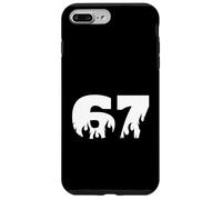 Carcasa para iPhone 7 Plus/8 Plus 67 Flame Drip Number Bold Minimal Fire Theme Diseño Gráfico