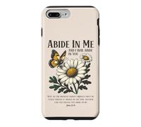 Carcasa para iPhone 7 Plus/8 Plus Abide In Me Juan 15:4 Biblia Cristiana Escritura Flores