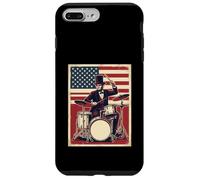 Carcasa para iPhone 7 Plus/8 Plus Abraham Lincoln Baterista Bandera de Estados Unidos Patriotic Rock