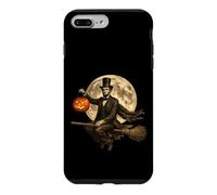 Carcasa para iPhone 7 Plus/8 Plus Abraham Lincoln Jack O Lantern Pumpkin Full Moon Escoba