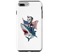 Carcasa para iPhone 7 Plus/8 Plus Abraham Lincoln Riding A Shark - Gráfico patriótico del 4 de Julio